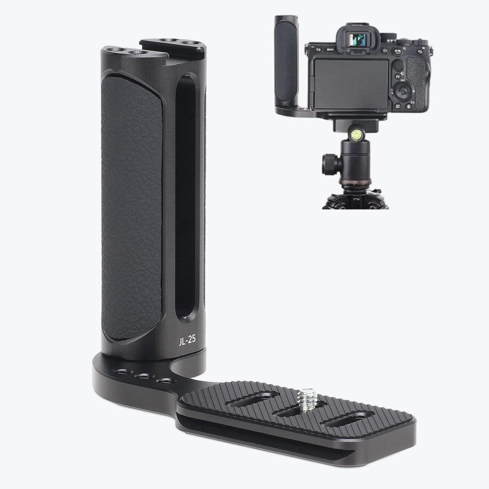 Camera Universal Side Handle Grip, Cold Shoe Mount, Ergonomic Design for DSLR and Mirrorless Cameras