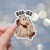 3.25" Boo-Jee Boujee Funny Ghost Halloween Spooky Cute Kawaii Ghost Halloween Spooky October Laminated Sticker Decal gift perfect for laptop, kindle, pc, tumbler, tablet and more view 2