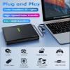 ORIGBELIE External CD DVD Drive with 4 USB Ports and 2 TF/SD Card Slots, USB 3.0 Portable CD/DVD Disk Drive Player Burner Reader Writer for Laptop MacBook Desktop PC Windows 11/10/8/7 Linux Mac OS view 2