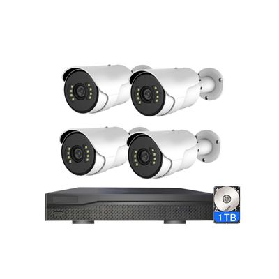 4CH 5MP POE Home Security Cameras System with 1 TB Hard Disk, Outdoor 2K Surveillance Camera NVR Kit with 2 Way Audio, Motion Detection, Color Night Vision
