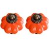 Ceramic Door Knobs,Ceramic Cabinet Knobs, 2 pcs Ceramic Handle Pull Knobs for Child Cabinets Cute knob, Retro Kitchen Drawer Cabinet Door Handle Kitchen Cabinet Hardware Knobs (Color : Tangerine) view 1