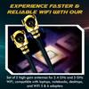 WiFi Antenna for PC, Laptop, Desktop & Motherboard | 2.4GHz/5GHz/6GHz | 4th Generation U.FL (Compatible with MHF4 and IPEX4) Connectors on M2 Wi-Fi Cards | 2-Pack 40cm (16in) view 2