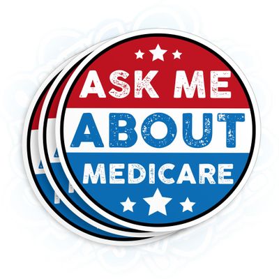 (3Pcs) Ask Me About Medicare Sticker Health Insurance Consultant Stickers Mental Health Die-Cut Waterproof Vinyl Sticker for Laptop Water Bottle Phone Decal Gifts for Her Him 2 Inches