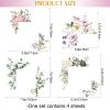 4 PCS Removable Fresh Plants Flower Switch Stickers Peony Rose Leaf Light Switch Decal Socket Decor Light Switch Cover for Kids Girls Bedroom Living Room Nursery Bathroom (A) view 2