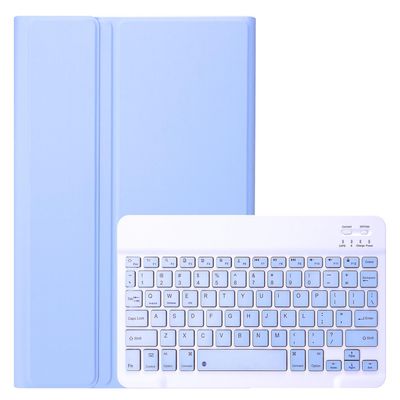 Lrufodya Keyboard Case with Pen Slot for Galaxy Tab A9 Plus 2023 / A9+ 5G 11 Inch (SM-X210/X216/X218) Folio Tablet Cover with Magnetic Detachable Wireless Keyboard Multi-Angle Stand (Ice Blue)