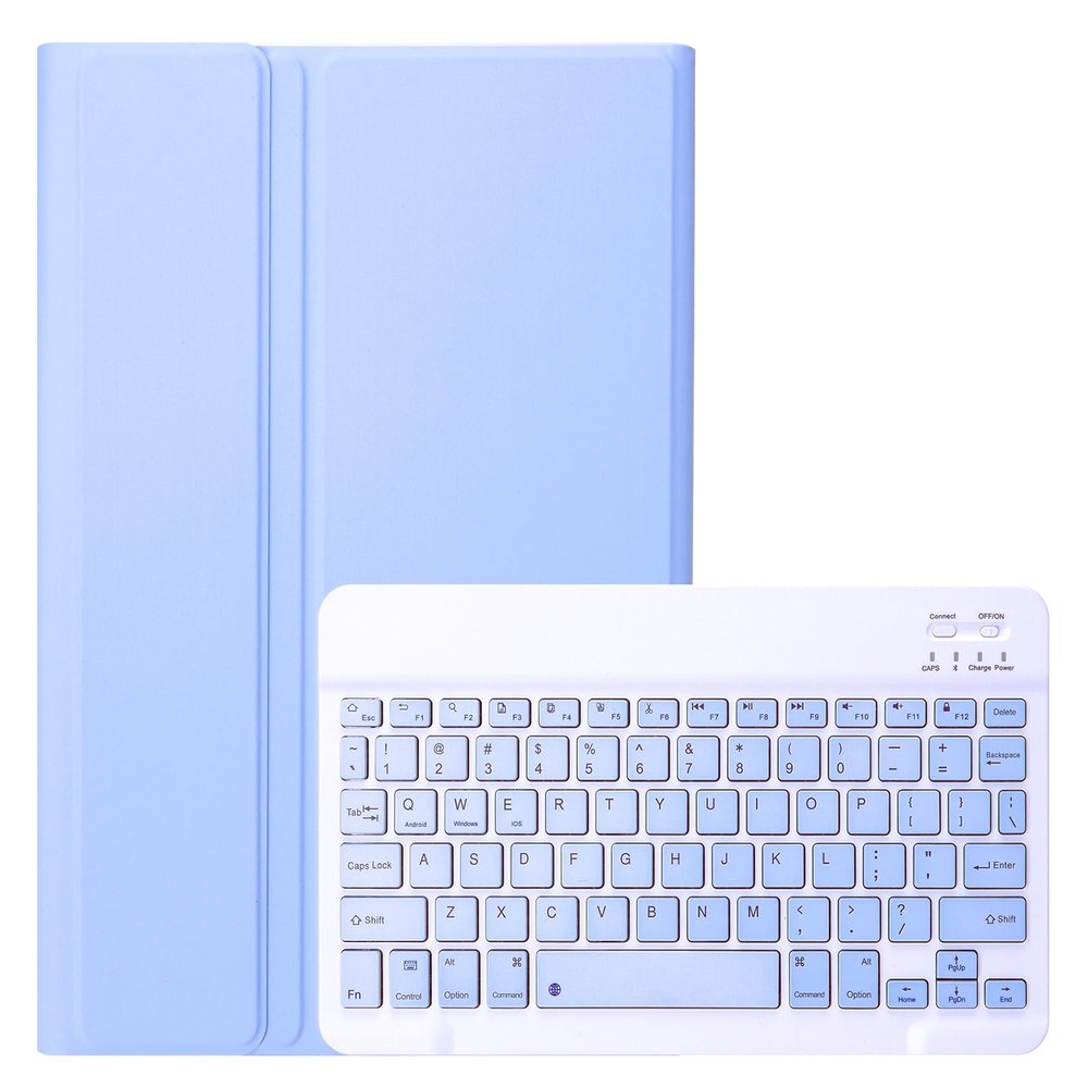 Lrufodya Keyboard Case with Pen Slot for Galaxy Tab A9 Plus 2023 / A9+ 5G 11 Inch (SM-X210/X216/X218) Folio Tablet Cover with Magnetic Detachable Wireless Keyboard Multi-Angle Stand (Ice Blue)