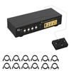 CKLau MST KVM Switch 4 Monitor 4 Computers (2 Displayport in, 2 Displayport + 2 HDMI Out) 4K60Hz 2K@144Hz with Cables, Audio, Microphone and USB 3.0 Hub, Supports Hot Key Switching view 1