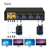 CKLau MST KVM Switch 4 Monitor 4 Computers (2 Displayport in, 2 Displayport + 2 HDMI Out) 4K60Hz 2K@144Hz with Cables, Audio, Microphone and USB 3.0 Hub, Supports Hot Key Switching view 3