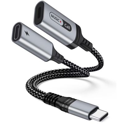 USB C to Lightning Audio Adapter with Type C Charging, USB C Male to Lightning Female Headphones Converter & PD 60W Charging Dongle Compatible with iPad Pro 2020/2021, MacBook, Galaxy S23 S22 S21