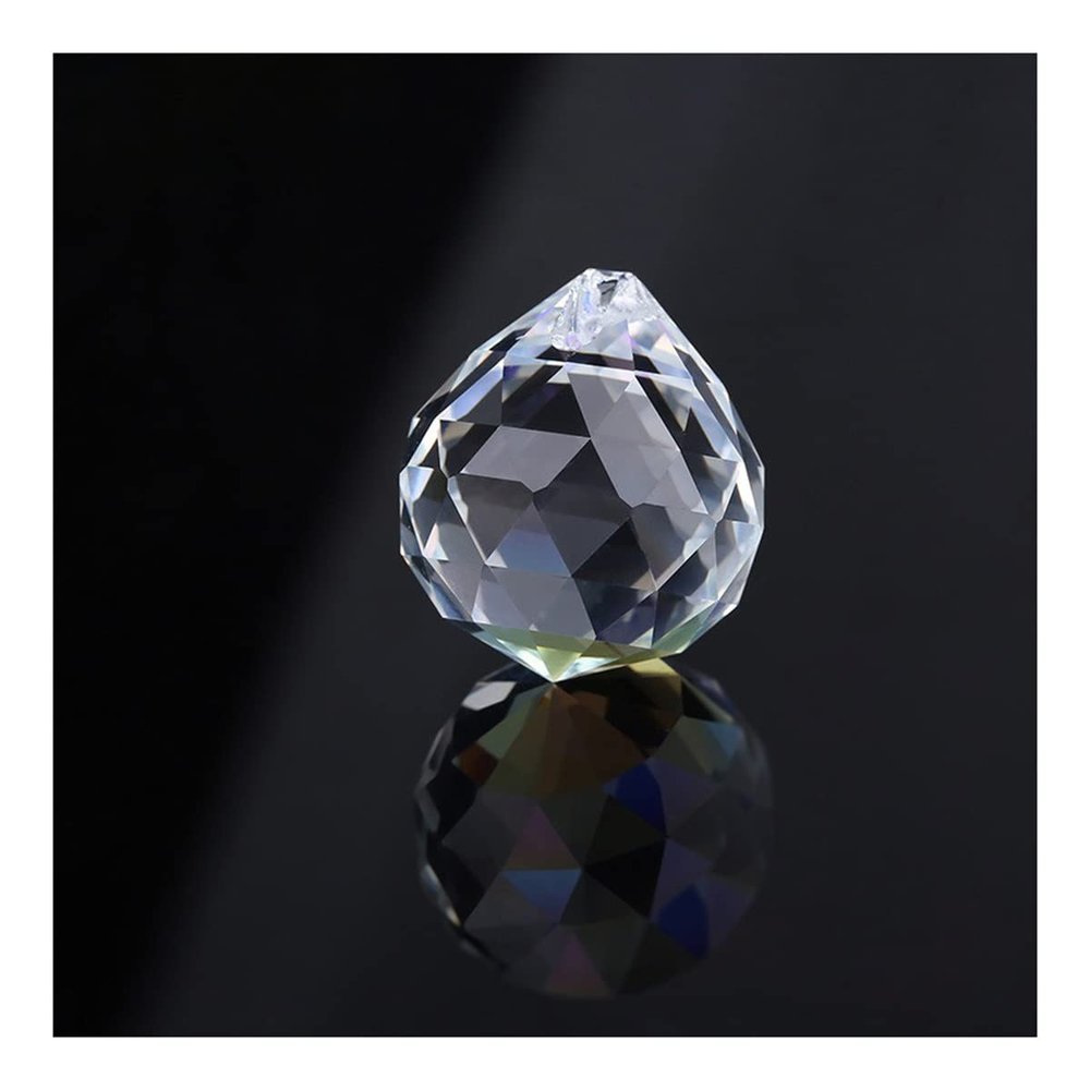 Chandelier Crystal Prisms Pendants 20MM 30MM 40MM K9 Prism Lamp Hanging Ball Faceted Chandelier Trimmings for Door Curtains Chandelier Crystal Prisms Pendants (Color : 20mm 6PCS)