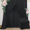 10ftx20ft Black Backdrop Curtain Panels for Parties, Thick 4 Panels 5ftx10ft Wrinkle Free Polyester Photography Backdrop Drapes for Wedding Birthday Party view 1