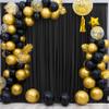 10ftx20ft Black Backdrop Curtain Panels for Parties, Thick 4 Panels 5ftx10ft Wrinkle Free Polyester Photography Backdrop Drapes for Wedding Birthday Party view 4