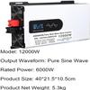 5000W 6000W 8000W 10000W 12000W Pure Sine Wave Inverter 12V/24V/48V/60V/72V Dc to Ac 110V-240V Car Converter Power Inverter with LCD Display and Cooling Fans,12000W-72V view 2