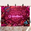 Happy Valentine's Day Banner Backdrop 6x4FT Red Glitter Heart Valentines Photography Background Valentines Theme Party Decorations Couple Studio Portrait Pictures Shoot Props view 2