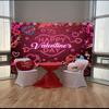 Happy Valentine's Day Banner Backdrop 6x4FT Red Glitter Heart Valentines Photography Background Valentines Theme Party Decorations Couple Studio Portrait Pictures Shoot Props view 3