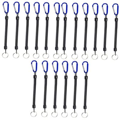 FAVOMOTO 18pcs Retractable Elastic Ropes Keychains -Lost Phone Spring Security Gear for Outdoor Activities Fishing Camping and Hiking