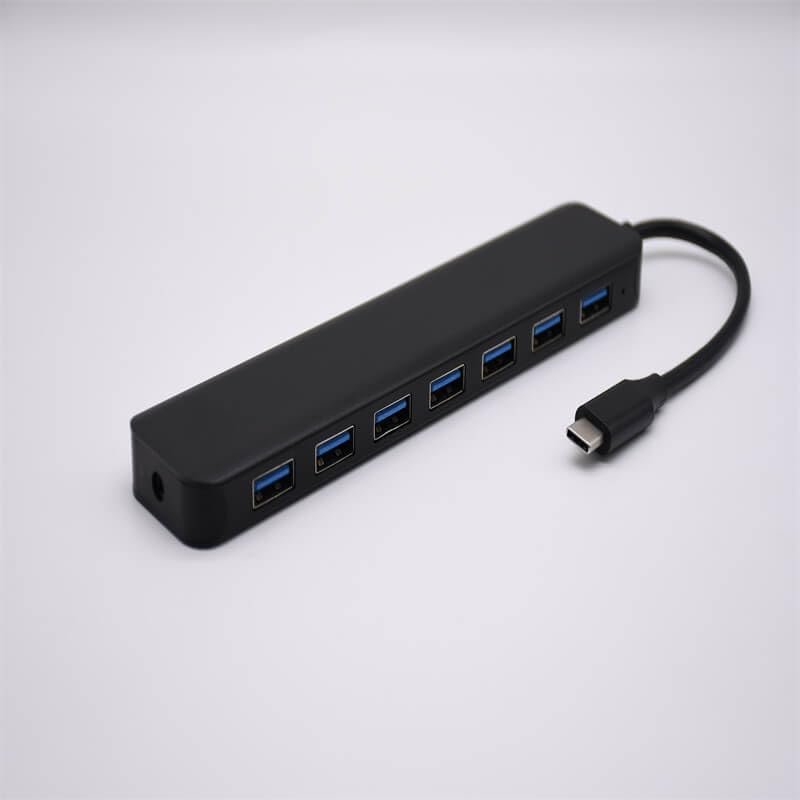 GXMRHWY Docking Station Type C to 7-in-1 USB3.0 HUB with BC Fast Charge External Power Hole