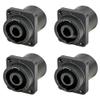 4 Pack NEUTRIK NLJ2MDXX-V Vertical PC Panel Mount 2-Pin Speakon + 1/4" Combo view 1