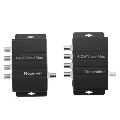 Video Multiplexer, 4CH Quad Processor Screen Splitter with Modular Design and 400m Long Distance for CCTV Security Camera