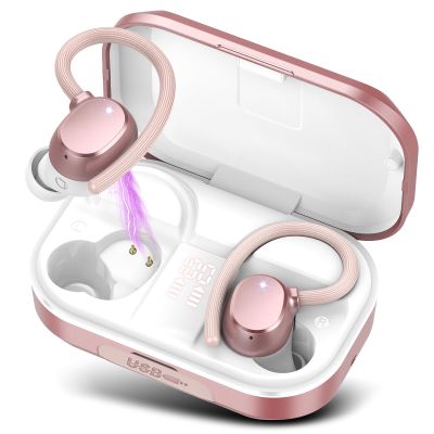 Wireless Earbuds Bluetooth Headphones 120hrs Playtime HiFi Stereo Wireless Headphones with HD Mic Deep Bass Earphones with Dual LED Display USB-C IP7 Waterproof Earbuds for Running Sports