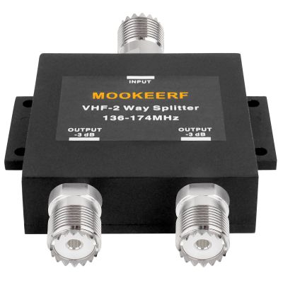 MOOKEERF VHF-2 Way Splitter for 136-174MHz HAM CB or VHF Radio 50 Ohm VHF Splitter with UHF Female (SO-239) Connector