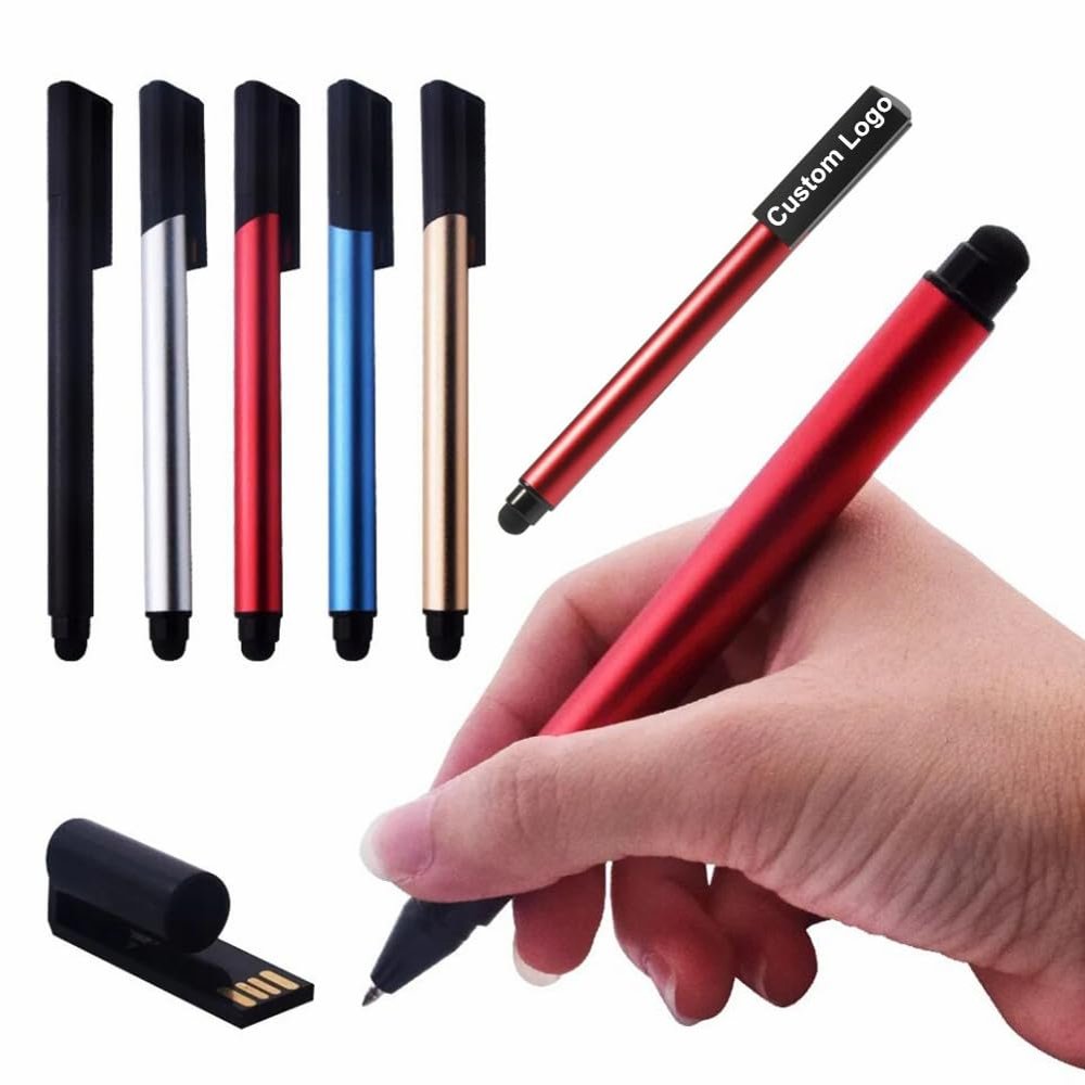 10 PCS 1GB Free Custom Your Logo/Image Pen USB Flash Pen Drive, Personalized Customizable School Business Company Logo Memories Stick USB Flash Drive Promotional Gift, Best Christmas Students Gift