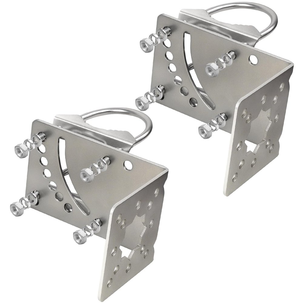 MOOKEERF Antenna Mast Clamp,2PCS Pole Mount Bracket with Double U-Bolts, Antenna Pole Mount Kits Starlink Mount for Outside Home Antenna Pole Holder Adjustable Angle