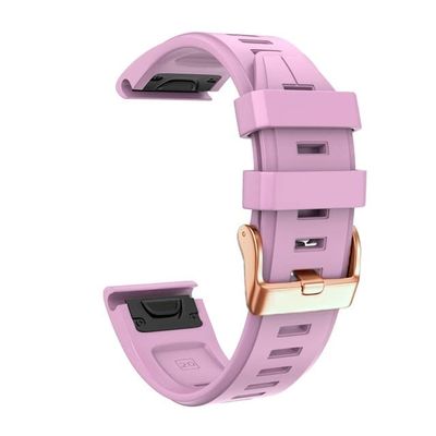 CYSUE 20mm Rose Gold Buckle Watch Band Straps For Garmin Fenix 6S Pro 6S 5S Plus Bracelet Quick Release Silicone Wristband Replacement (Color : F, Size : 20mm Fenix 5S Plus)