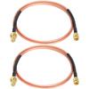 XRDS -RF SMA Cable 4FT, SMA Male to SMA Female Bulkhead RG316 SMA Extension Cable for 4G LTE Router Cellular SDR USB Dongle Receiver(2PCS) view 1