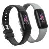 2 Pack Waterproof Bands Compatible with Fitbit Luxe Bands for Women Men, Classic Soft Sports Replacement Wristbands (Large 6.7" -8.3", black/grey) view 1