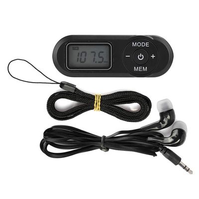 LJCM Portable Black FM Radio, DSP 1.1 inch LCD Digital FM Radio Music Player with Earphones for Walking, Jogging, Exercising