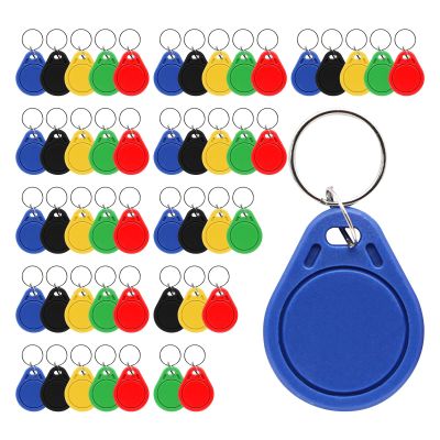 HSOKEW 125KHz RFID Key Fob, 50pcs Rewritable T5577 Key Fob Proximity Access Tag Duplicator Keyfobs ID Card Token Tag Entry Access Control System for RFID Writer (Multicolor)