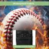 Outdoor TV Cover 40-43 Inch Weatherproof, Baseball Oxford Heavy Duty Waterproof Outside Flat Screen TV Cover Protector for Television Outdoor Accessories Sports Theme Gradient Orange Blue Black view 3