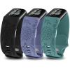 Minyee 3 Packs Floral Engraved Band Compatible with Fitbit Charge 6 Bands/Fitbit Charge 5 Bands Women, Cute Soft Silicone Dandelion Flower Pattern Sport Designer Fancy Summer Strap for Charge 6/5 view 1