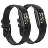 2 Pack Waterproof Bands Compatible with Fitbit inspire 3 Bands for Women Men, Classic Soft Sports Replacement Wristbands for Women Men (Black/Black, Large 7.1"-8.7") view 1