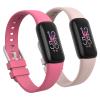 2 Pack Waterproof Bands Compatible with Fitbit Luxe Bands for Women Men, Classic Soft Sports Replacement Wristbands (Large 6.7" -8.3", pink/red) view 1