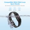 2 Pack Waterproof Bands Compatible with Fitbit Luxe Bands for Women Men, Classic Soft Sports Replacement Wristbands (Large 6.7" -8.3", pink/red) view 2