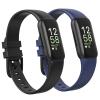 2 Pack Waterproof Bands Compatible with Fitbit inspire 3 Bands for Women Men, Classic Soft Sports Replacement Wristbands for Women Men (Black/navy blue, Large 7.1"-8.7") view 1