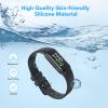 2 Pack Waterproof Bands Compatible with Fitbit inspire 3 Bands for Women Men, Classic Soft Sports Replacement Wristbands for Women Men (Black/navy blue, Large 7.1"-8.7") view 2