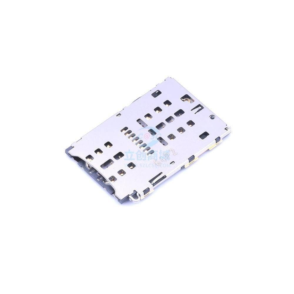 (1 Pcs) Narrow Body Three Choose Two Nano+Nano+TF Card Holder Without Card Tray SD Card Connector SMD Card Holder CS-213
