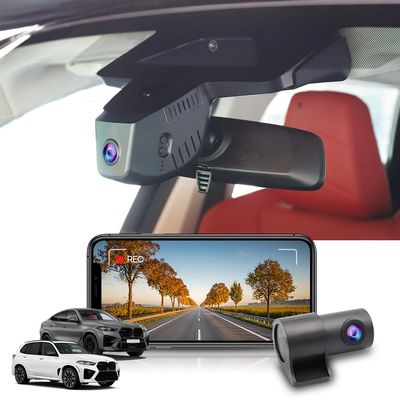 Fitcamx Front 2K+Rear 1080P Dash Cam Adapts for BMW X5 X5 M Hybrid & X6 X6 M 2024-2026 (G05/G06), OEM Style, 2 Way Video, Built-in WiFi & APP, Loop Recording, G-Sensor, Easy to Set, 64GB Card