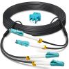 10 Meters Armored Fiber Patch Cable OM3, LC to LC Fiber Optic Cable Cord 10GB/Gigabit Multimode Jumper Duplex 50/125um, Multi Mode Outdoor OM3 LC Fiber 30 Foot view 1