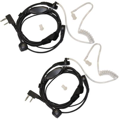 HQRP Acoustic Tube Earpiece PTT Throat Mic Headset Compatible with Baofeng BF-V6, BF-V7, BF-V8, UV-5R, UV-3R+