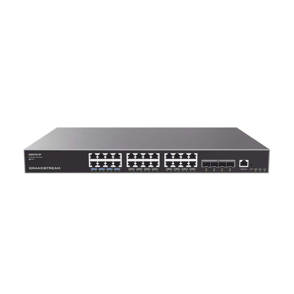 Grandstream GWN7813P | 24-Port Gigabit Ethernet Layer 3 Managed PoE Switch
