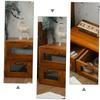 WOFASHPURET 1pc Type Storage Box Elevated Monitor Shelf Vintage Style Desktop Organizer for Home Office Acrylic Storage Box Two Drawers for Computer Accessories view 3
