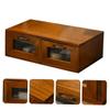 WOFASHPURET 1pc Type Storage Box Elevated Monitor Shelf Vintage Style Desktop Organizer for Home Office Acrylic Storage Box Two Drawers for Computer Accessories view 4