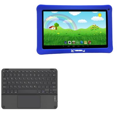 BoxWave Keyboard Compatible with Linsay Kids Android Tablet (10.1 in) - SlimKeys Bluetooth Keyboard with Trackpad, Portable Slim TouchPad - Jet Black