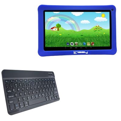 BoxWave Keyboard Compatible with Linsay Kids Android Tablet (10.1 in) - SlimKeys Bluetooth Keyboard, Portable Thin with Chiclet-Style Keys - Jet Black