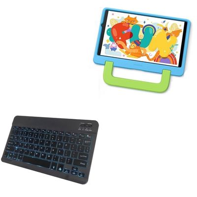 BoxWave Keyboard Compatible with Huawei MatePad T8 Kids (8 in) - SlimKeys Bluetooth Keyboard - with Backlight, Portable Slim LED 7 Colors - Jet Black