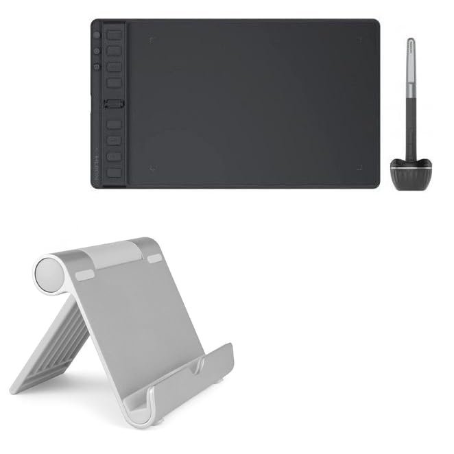 BoxWave Stand and Mount Compatible with Huion Inspiroy 2M - VersaView Aluminum Stand, Portable, Multi Angle Viewing Sturdy